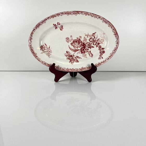 Image 1 of Piatto ovale "Fontange" Sarreguemines, rosso