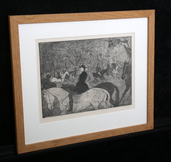 Image 1 of Teuber, Hermann - o. T. (Reiter) - Eau-forte - encadrée - signée à la main