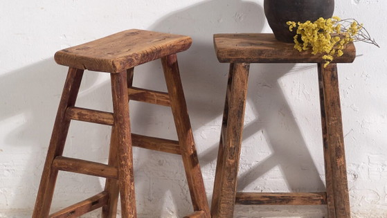 Pair of Antique oriental stools (c.1900) #7 (photo 3 of 34)