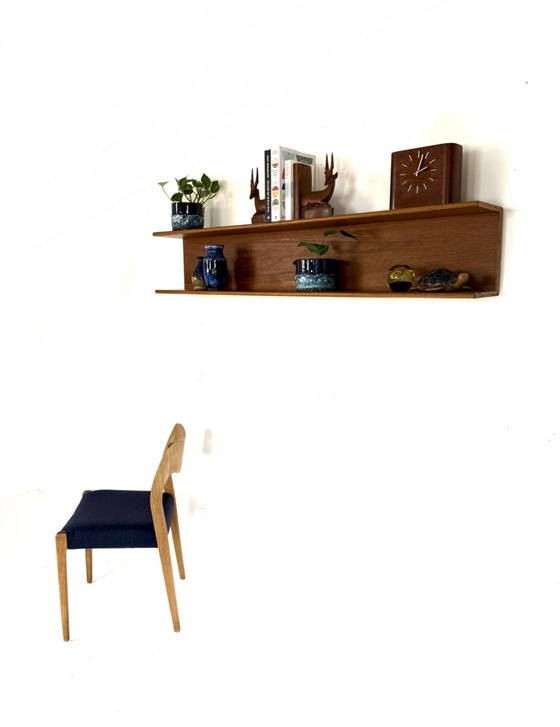 Image 1 of Vintage XL teakhouten wandplank, Wilhelm Renz ‘60