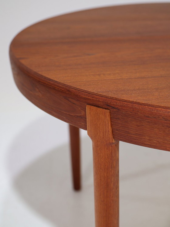 Image 1 of Uitschuifbare ronde eettafel teak Deens vintage jaren '60