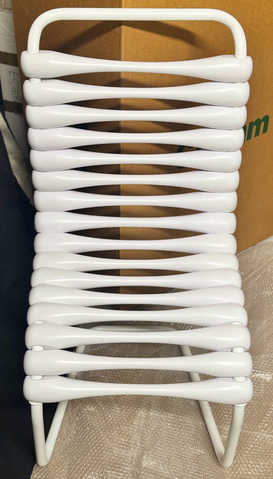 Complete set 4 Bounce Gufram White G15101 stoelen, Eetkamerstoelen, Kunststof, Wit (foto 4 van 15)