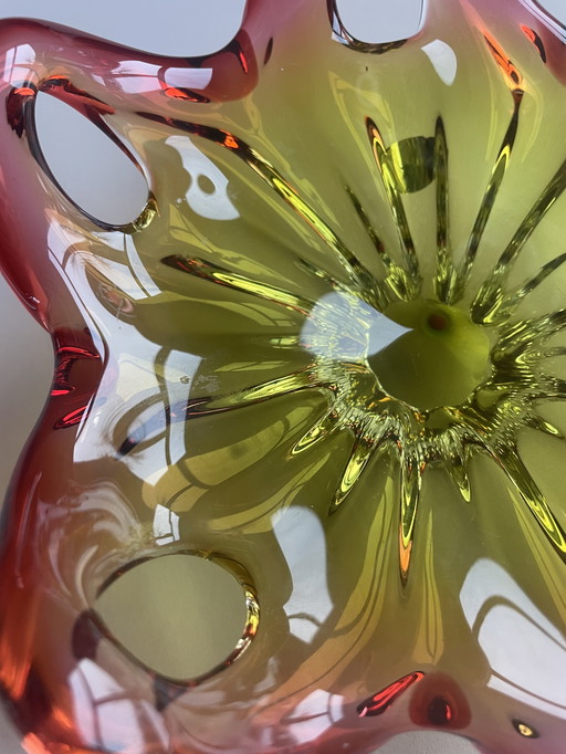 Bohemen glas serverschaal Tsjechië handgemaakt