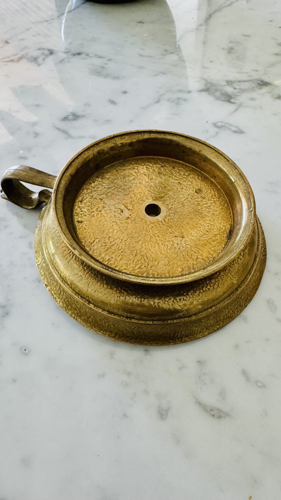 Image 1 of Hand candlestick with handle – Antique look