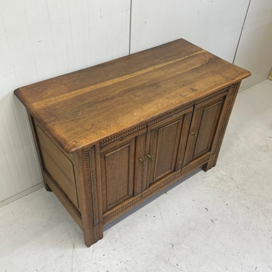 Image 1 of Antike Klappenschranktruhe, TV-Schrank, Aufbewahrungsschrank aus Eichenholz