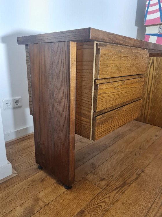 Scrivania Mid-century (anni '50/'60) con cassetti, Merk onbekend, Scrivanie, Legno, Marrone (foto 3 di 10)