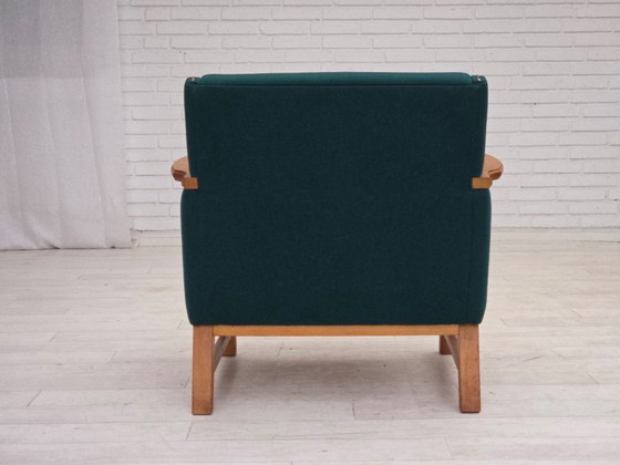 Image 1 of 1970s, Danish Armchair, Furniture Wool, Solid Oak Wood.