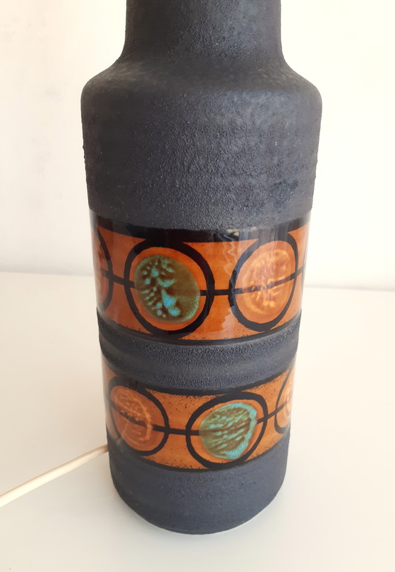 Image 1 of Unieke vintage West Germany lamp met handgemaakte lampenkap met botanische print