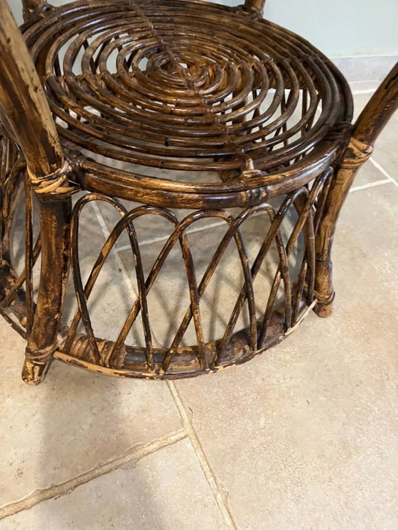 Mesa redonda de ratán – Mesas de centro, Wicker, Rattan, Vintage (photo 10 of 15)