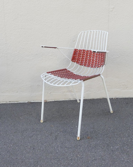 4 Garden Chairs with Armrests Metal Stiegler Marbach 1970s WstaEb – Plastic, Vintage (photo 12 of 17)