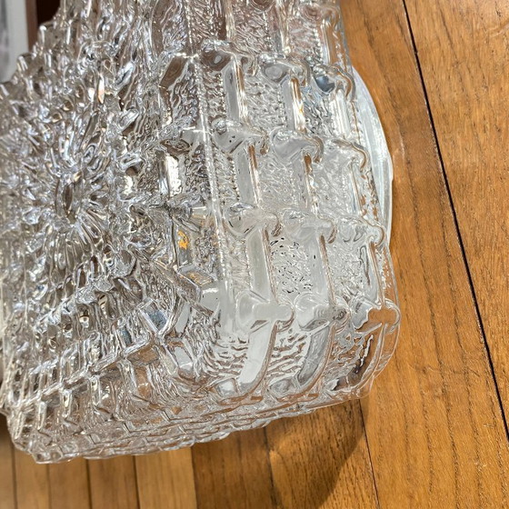 Image 1 of Applique da parete in vetro vintage, plafoniera quadrata, 20 cm