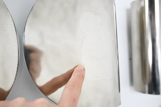 Image 1 of Applique Foglio in metallo cromato di Tobia & Afra Scarpa per Flos, anni '60, set di 2