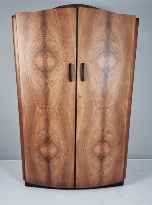 Art Deco Walnut Wardrobe by Jindrich Halabala, 1940s