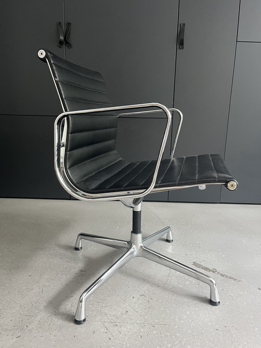 Vitra Eames EA108 Leather Office Chair Black