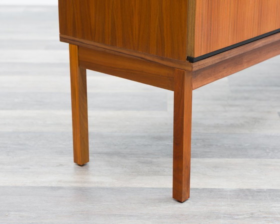 Image 1 of 1960s walnut sideboard, straight-lined design, restored.