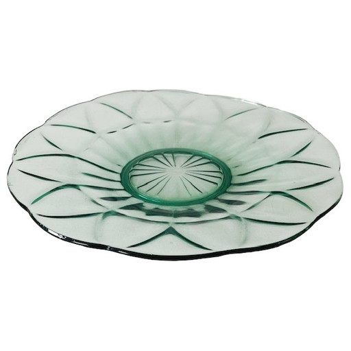 Coupe Art Déco en verre vert menthe 1930