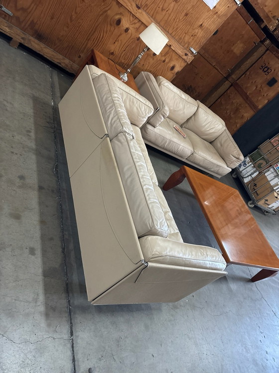 2x divano Poltrona Frau, Mobili, Pelle, Metallo, Beige (foto 4 di 10)