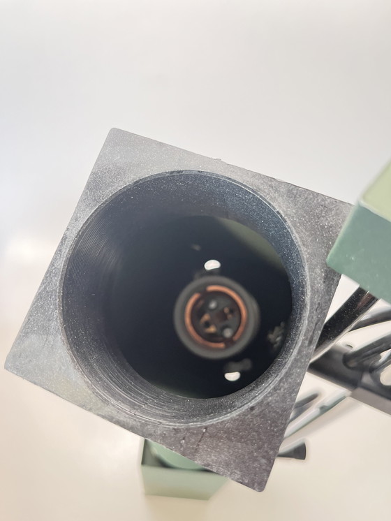 Image 1 of Philips NPS 69 plafondlamp 1970 nog in doos donker groen