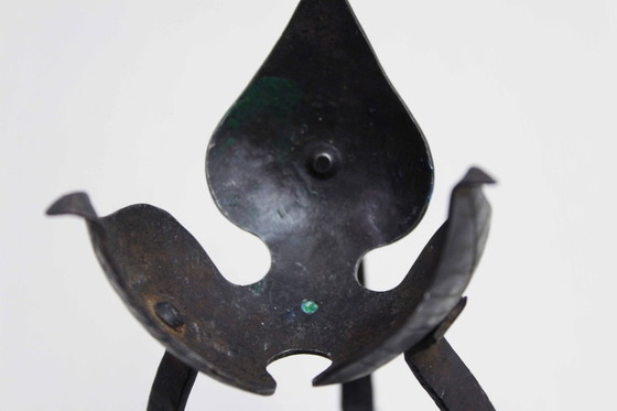 Image 1 of IJzeren kandelaar in natuurlijke stijl uit de jaren 1950