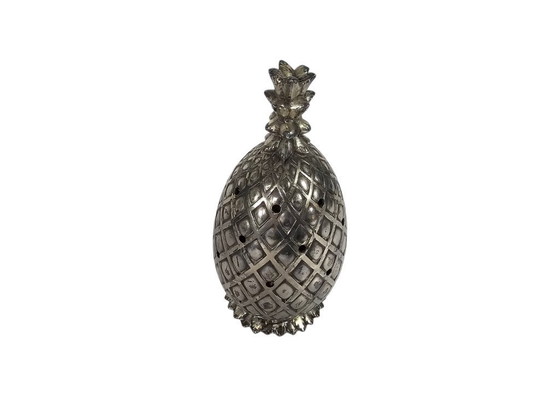 Image 1 of Eleanor Claire Design – Ananasförmiges Potpourri – versilbert – hergestellt in Japan – 1950er Jahre