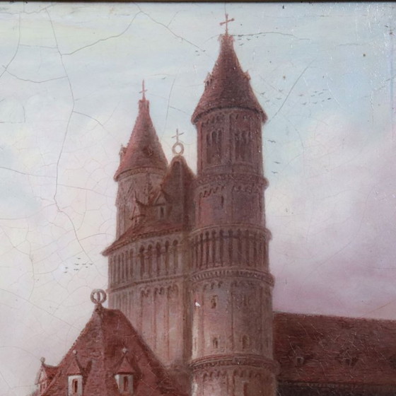 Image 1 of Worms Cathedral, Oil Painting on Board, 19th Century