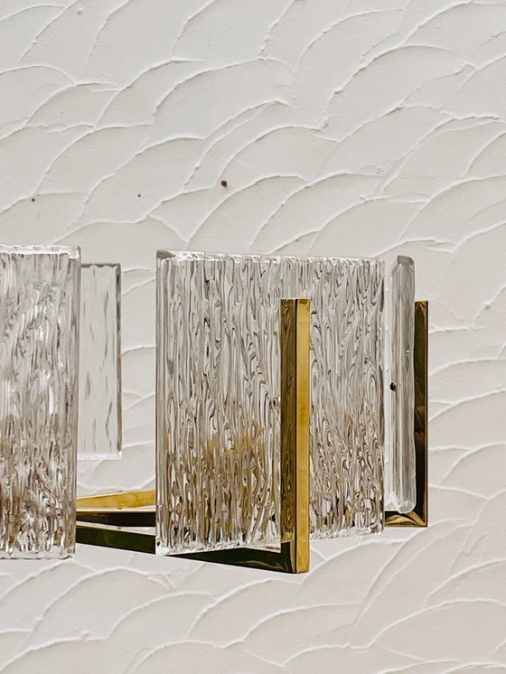 Image 1 of Vintage messing ijsglas kroonluchter