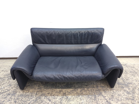 Image 1 of De Sede ds 2011 Designer Sofa Leather Sofa Couch Two-Seater Blue