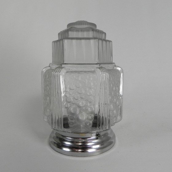 Image 1 of Plafonnier Art Déco, modèle gratte-ciel, Muller Frères par Francis Hubert, années 1930