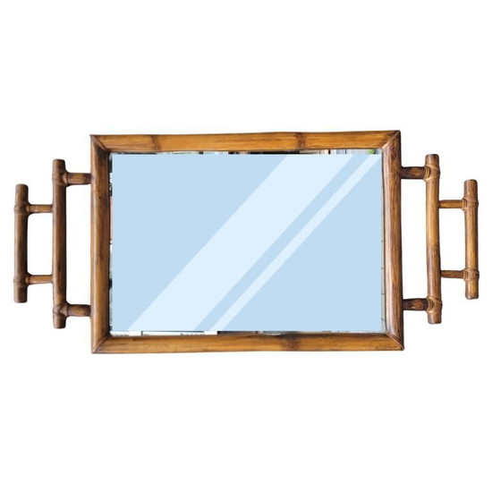 Image 1 of Koloniale spiegel met bamboe frame, 1900 - Frankrijk