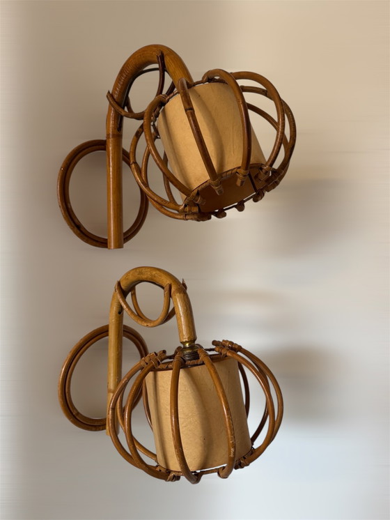 Image 1 of Appliques Louis Sognot bambou années 60