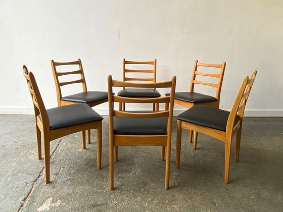 Image 1 of Ensemble de 6 chaises de salle à manger Mid Century des années 1970 par Schreiber Furniture