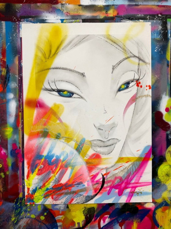 UTOPIA - Vandal White Précious - Tela d'artista incorniciata, Dipinti e disegni, Carta, Altro, Bianco, Modern (foto 7 di 15)