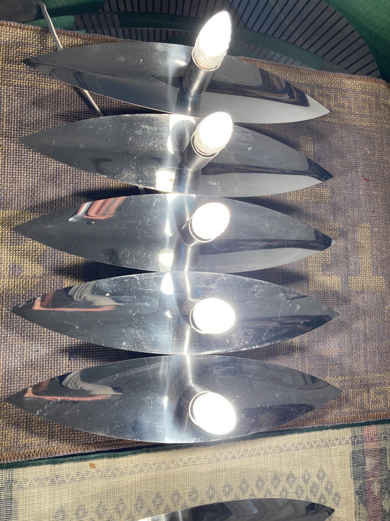 Image 1 of Paire d’applique murale 5 ampoules Goffredo Reggiani vintage 70’S