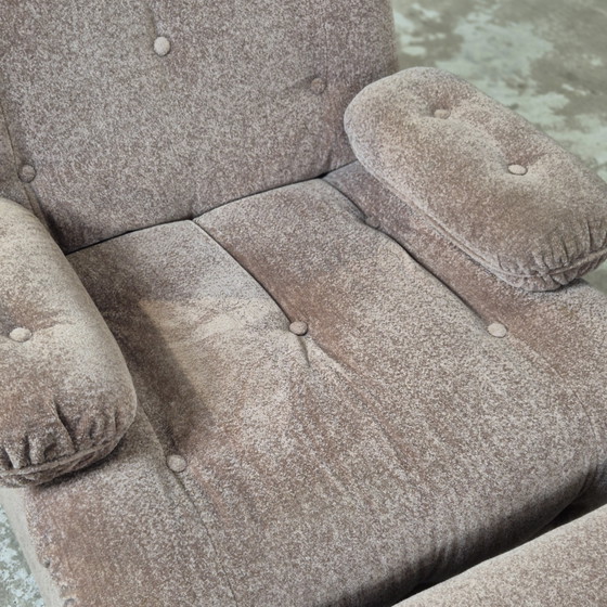 Prezzo del set! Vintage 2x Poltrona 1 Ottomana Divano Modulare 2 Posti – Poltrone, Velvet (photo 7 of 15)