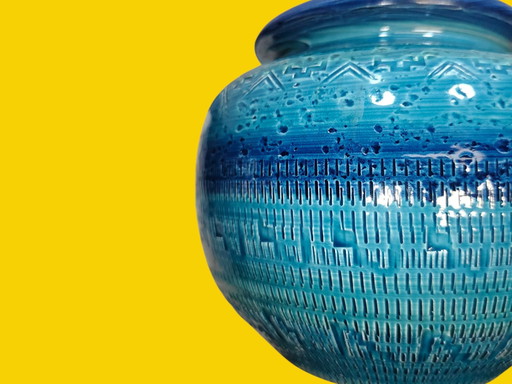 Bitossi Rimini Blu Vase 1960er | Aldo Londi Italian Mid-Century Ceramic Design