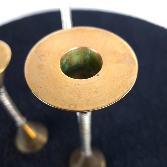 Image 1 of Set di 3 candelabri vintage Memphis degli anni '80.