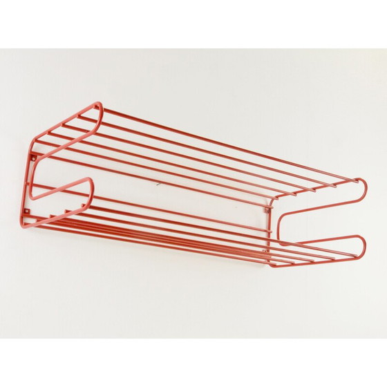 Image 1 of Vintage IKEA red wall rack from the Eighties in Memphis, Pilastro or Tomado 1980s