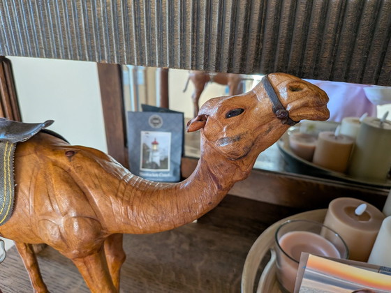 Vintage camel in leather, Decorative Objects, Black (photo 3 of 15)