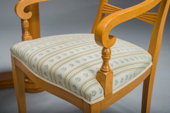 Image 1 of Biedermeier Frisiertisch und Sessel aus Wolkenstein, Italien, 2er-Set