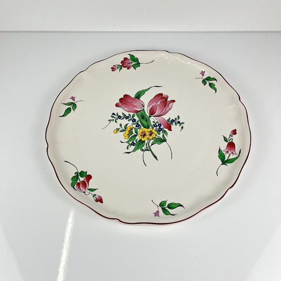 KG Lunéville taartbord, model "Straatlantaarn", tulpmotief – Servies, Ceramic (photo 2 of 7)