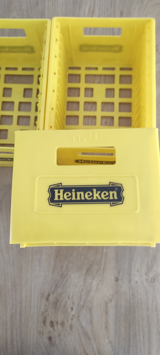 Image 1 of Casse per CD Heineken vintage gialle (set da 3) – Interni in stile Pop-Art anni '90