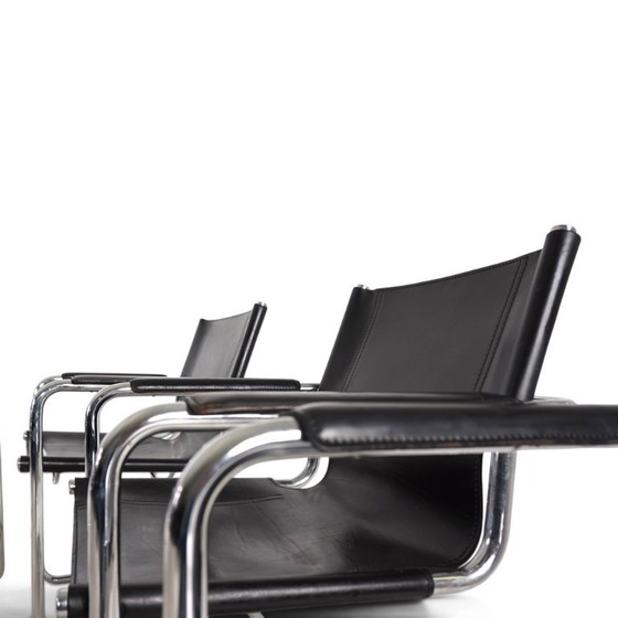 Matteo Grassi Set of 6 Visitor Chairs, Leather/Chrome Dining Chairs, 1970 (photo 12 of 20)