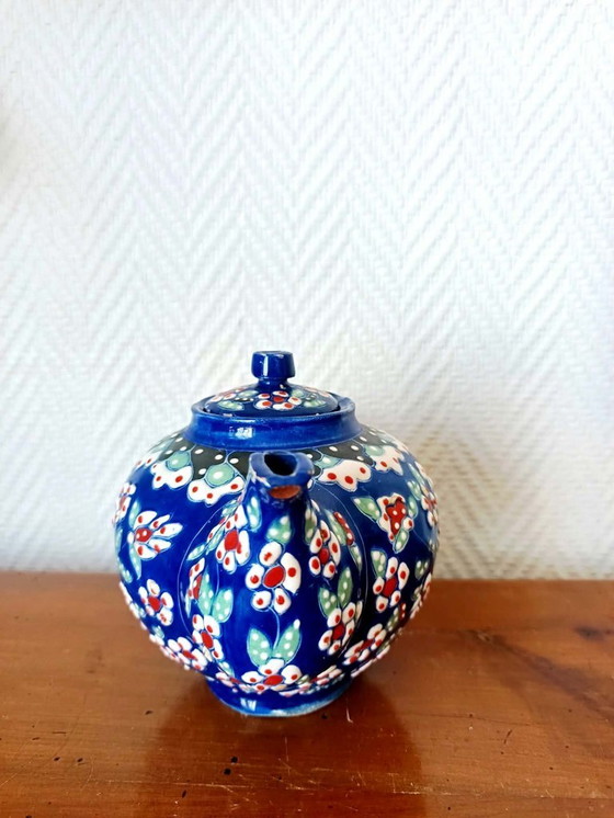 Image 1 of Vintage glazed ceramic teapot