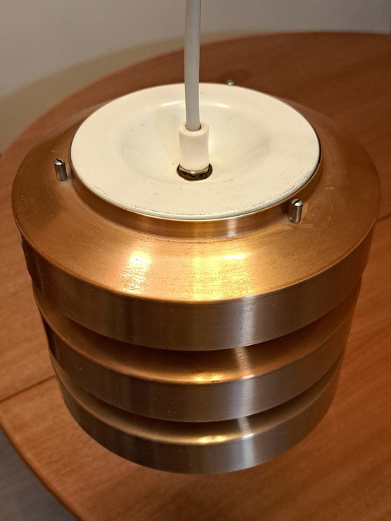 Image 1 of VEB Metalldrucker Halle – Suspension Vintage en Métal – 1970 – Ø 18 cm