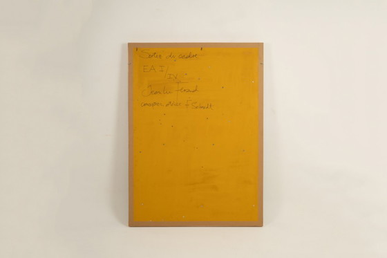 Image 1 of Bas-relief sign reading "Think outside the box!" in patinated wood. Contemporary