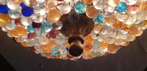 Image 1 of Grande lampe de plafond en verre de Murano en forme de grappe de raisin (37 cm).