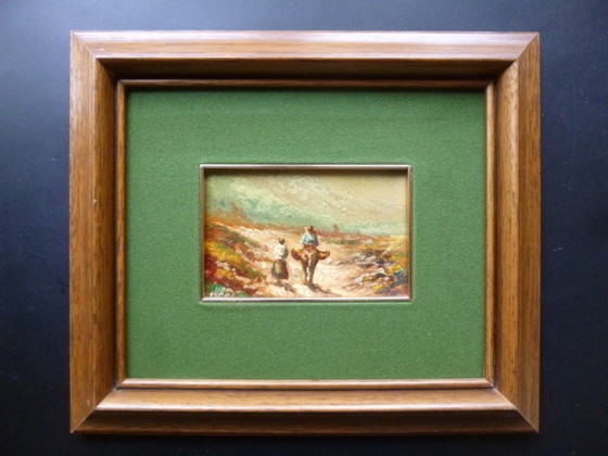 Image 1 of Olio su tavola: M. Ferran, "Paesaggio autunnale" (32 x 27)