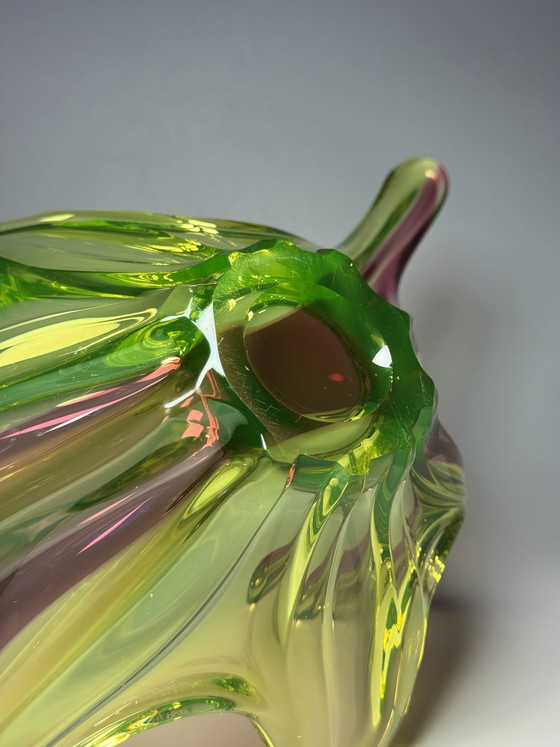 Image 1 of Grande centrotavola in vetro di Murano all'uranio di Seguso, Italia, anni '50-'60 — 50 cm