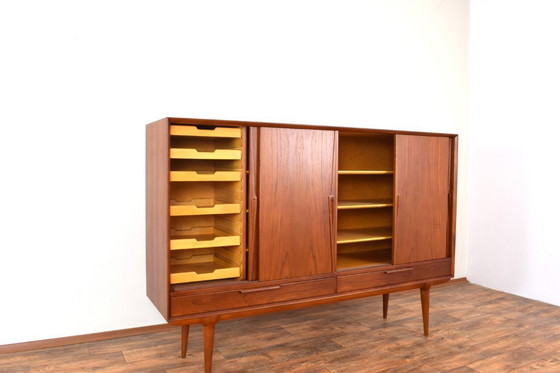 Image 1 of Mid-Century Danish Teak Highboard Model 13 by Gunni Omann for Omann Jun, 1960s.