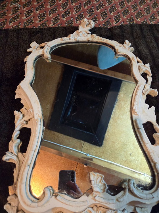 Image 1 of Dutch Trumeau mirror from the 19th century - Rococo style